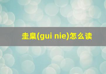 圭臬(gui nie)怎么读